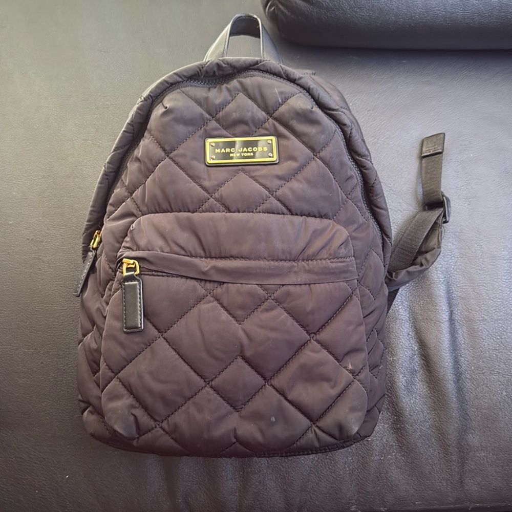 Marc Jacobs Black Quilted Bag with Gold Accents